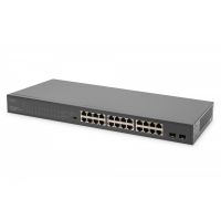 DIGITUS 24-Port Gigabit + 2-Port Gigabit SFP Multi-Mode Unmanaged PoE Switch (DN-95348-1)