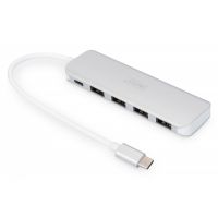 DIGITUS 4-Port USB-C HUB + PD 4x USB 3.0, 1x PD Charging, silver (DA-70242-1)