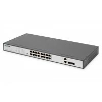 DIGITUS Fast Ethernet PoE Switch 16-port PoE + 2 Combo, 250W PoE budget (DN-95342-1)