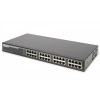 DIGITUS Gigabit Ethernet PoE+ Injector Hub, 802.3at, 10G 16-port, Power Pins:3/6(+), 1/2(-), 250W (DN-95116)