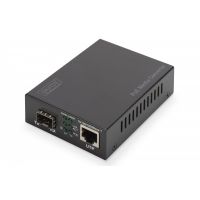 DIGITUS Gigabit Ethernet PoE+ Media Converter, SFP SFP Open Slot, 802.3at, 30W, without SFP module (DN-82140)