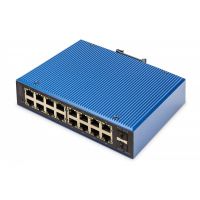 DIGITUS Ind. 16+2-Port Gigabit L2 managed Ethernet POE Swi 16 x GE RJ45 + 2 SFP Port, IEEE802.3at (30W) (DN-651159)
