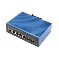 DIGITUS Ind. 4+2-Port Gigabit L2 managed Ethernet POE Swit 4 x GE RJ45 + 2 SFP Port, IEEE802.3at (30W) (DN-651155)