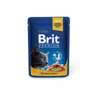 Brit Premium, Pui și Curcan, plic hrană umedă pisici, (în sos), 100g