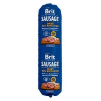Brit Premium Sport, Vită și Pește, salam hrană umedă conținut redus cereale câini, activitate intensă, 800g