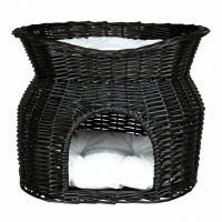 Casuta cu 2 Pernite 2x1 Nuiele 54x43x37 cm Negru 2872