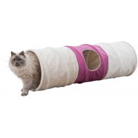 Tunel pentru Pisici, XXL, 35 x 115 cm, Bej/Fuchsia, 43008