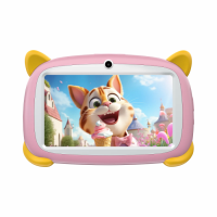 Tableta Doogee U7 Kids Pink, IPS 7 TUV SUD, Android 10, 4GB RAM (2GB+2GB), 32GB ROM, MT6580, 3400mAh, Husa Silicon, Aplicatii Copii
