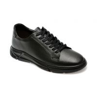 Pantofi casual BITE THE BULLET negri, ER804, din piele naturala