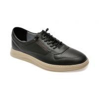 Pantofi casual BITE THE BULLET negri, OY2080, din piele naturala