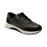 Pantofi casual BITE THE BULLET negri, SY326, din piele naturala