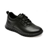 Pantofi casual OTTER negri, 1652, din piele naturala