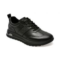 Pantofi casual OTTER negri, 1661, din piele naturala