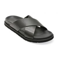 Papuci casual OTTER negri, 2259, din piele naturala