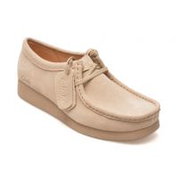 Mocasini casual CLARKS bej, WALLABEE EVO SH, din piele intoarsa