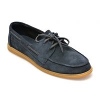 Mocasini casual CLARKS bleumarin, CLARKBAY GO, din piele intoarsa