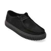 Mocasini casual CLARKS negri, TORHLO, din piele intoarsa