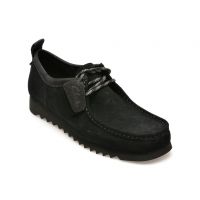 Mocasini casual CLARKS negri, WALLABEE FTRE LO, din piele intoarsa