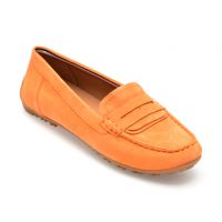 Mocasini GEOX portocalii, D35RCA, din piele intoarsa