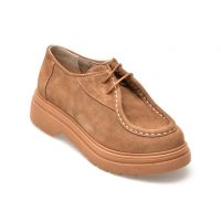 Mocasini QUSHELI maro, 36025, din piele intoarsa