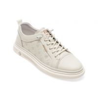 Pantofi casual BITE THE BULLET albi, 3629, din piele naturala