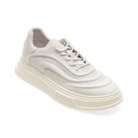 Pantofi casual BITE THE BULLET albi, ES329, din piele naturala