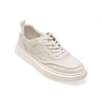 Pantofi casual BITE THE BULLET albi, ES358, din piele naturala