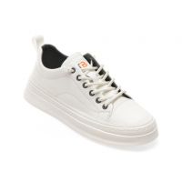 Pantofi casual BITE THE BULLET albi, K910, din piele ecologica