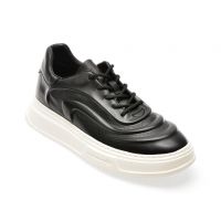 Pantofi casual BITE THE BULLET negri, ES329, din piele naturala