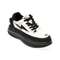 Pantofi casual FASHION negri, 6518, din piele ecologica