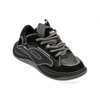 Pantofi casual GEIVAEXHCY negri, 8811, din piele ecologica