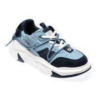Pantofi casual GQWE albastri, 23599, din material textil