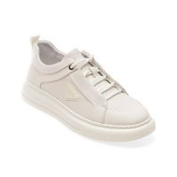 Pantofi casual OTTER albi, 30301, din piele naturala