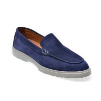 Mocasini casual GRYXX albastri, M7225, din piele intoarsa