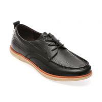 Mocasini casual OTTER negri, 323262, din piele naturala