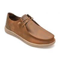 Mocasini casual SKECHERS maro, MELSON, din piele naturala
