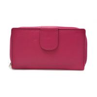 Portofel fucsia, 6610, din piele naturala