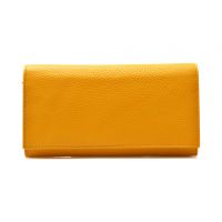 Portofel galben, 6609, din piele naturala