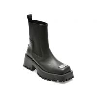 Ghete Steve Madden negre, SHARPEN, din piele naturala