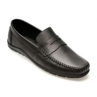 Mocasini casual OTTER negri, 2028, din piele naturala