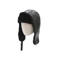 Caciula KLOP neagra, 041K, din piele naturala