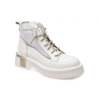 Ghete casual GRYXX albe, 562206, din piele naturala