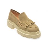 Mocasini casual BASCONI bej, 128, din piele intoarsa