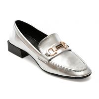 Mocasini PESETTO argintii, 3672396, din piele ecologica