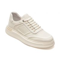 Pantofi casual EPICA albi, D3513, din piele naturala