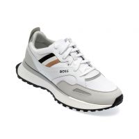 Pantofi sport BOSS albi, 8280, din piele ecologica