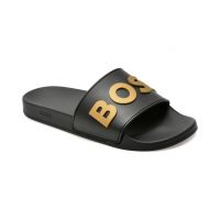 Papuci casual BOSS negri, 8241, din pvc