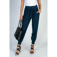 Pantaloni Lungi Cu Buzunare È˜i Elastic In Talie Amory, Albastru ÃŽnchis