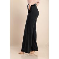 Pantaloni Lungi Eleganti Cu Centura Solarina, Negri