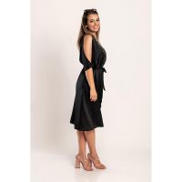 Rochie Midi Eleganta Cu Fante Thiena, Neagra